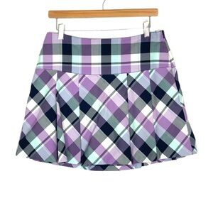 Lady Hagen Purple Plaid Golf Skort Built-In Shorts w/ Pockets Size 6